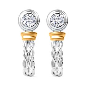 J Francis gefertigt mit SWAROVSKI-  Zweifarbige Swarovski Zirkonia Ohrringe