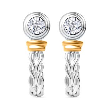 J Francis gefertigt mit SWAROVSKI-  Zweifarbige Swarovski Zirkonia Ohrringe