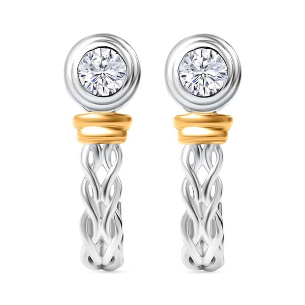 J Francis gefertigt mit SWAROVSKI-  Zweifarbige Swarovski Zirkonia Ohrringe