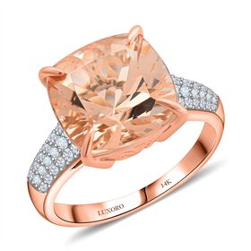 LUXORO AAA Morganit und Diamant Ring in 585 Roségold - 6,65 ct.