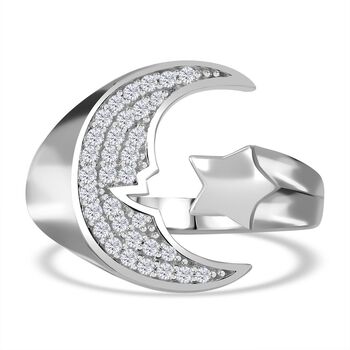 LUSTRO STELLA - Wei&szlig;er Zirkonia Ring 925 Silber rhodiniert (Gr&ouml;&szlig;e 17.00)