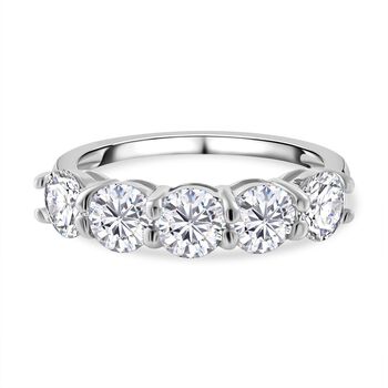 Moissanit Ring, 925 Silber rhodiniert (Gr&ouml;&szlig;e 16.00) ca. 2.23 ct