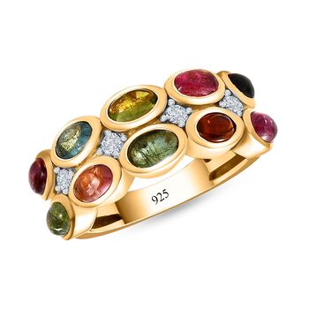 Nat&uuml;rlicher, mehrfarbiger Turmalin und Zirkon-Ring - 2,84 ct.