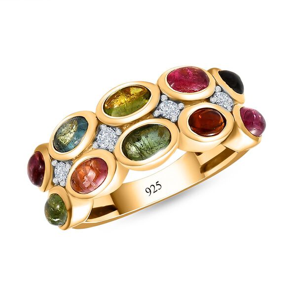 Nat&uuml;rlicher, mehrfarbiger Turmalin und Zirkon-Ring - 2,84 ct. image number 3