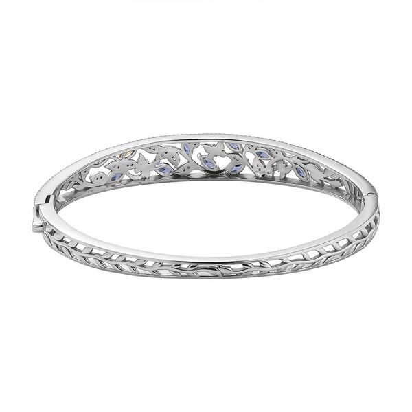 Tansanit Zirkonia und wei&szlig;er Zirkonia-Armreif, 19 cm image number 5