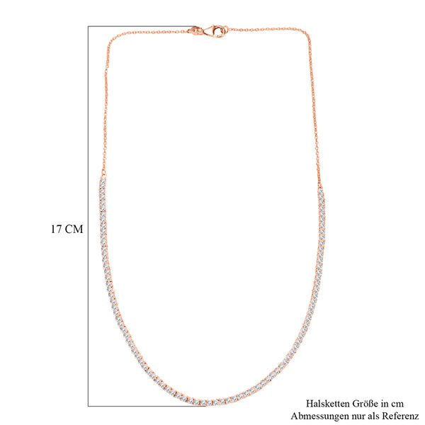 LUXURIANT VS-EF Labor Diamant 50cm Halskette, 925 Silber 750 Roségold Vermeil - 4,14 ct. image number 5