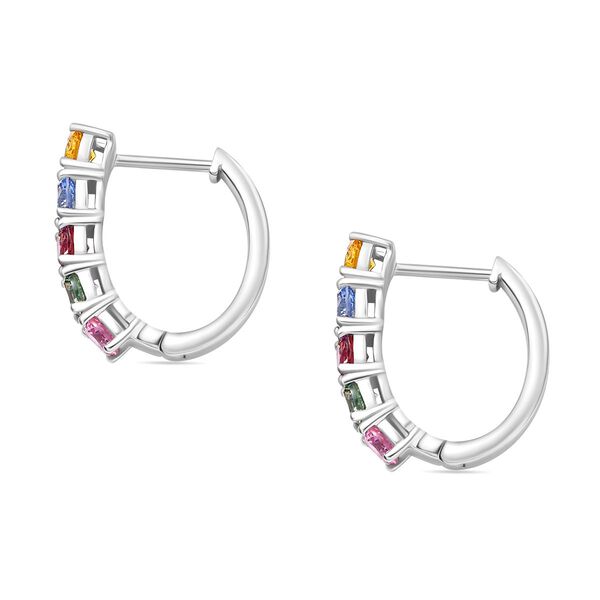 J Francis gefertigt mit SWAROVSKI - Gr&uuml;ner Zirkonia, Ausgefallene rosa Zirkonia Ohrringe 925 Silber rhodiniert 4.57 ct image number 4