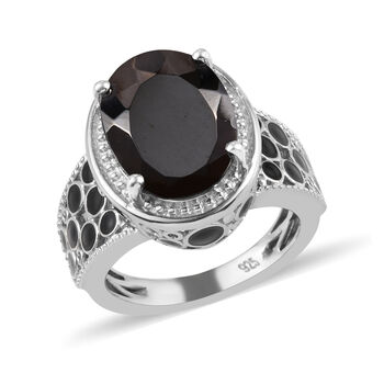 Elite Shungit Ring 925 Silber platiniert  ca. 3,63 ct