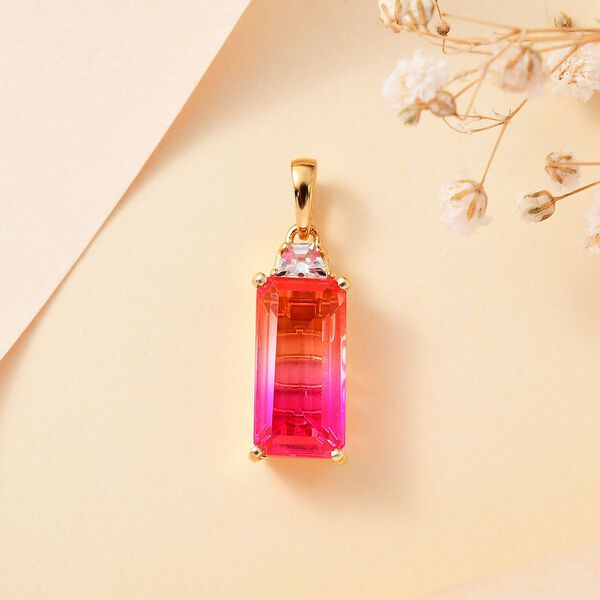 Sunset Quarz Triplett und Zirkon Anhänger - 4,37 ct. image number 2