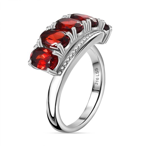 Roter Granat Ring Edelstahl (Gr&ouml;&szlig;e 16.00) ca. 3,23 ct image number 4