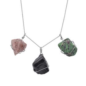Rubin Zoisit, Erdbeer Quarz und simulierte Glasachat-Halskette - 285 ct.