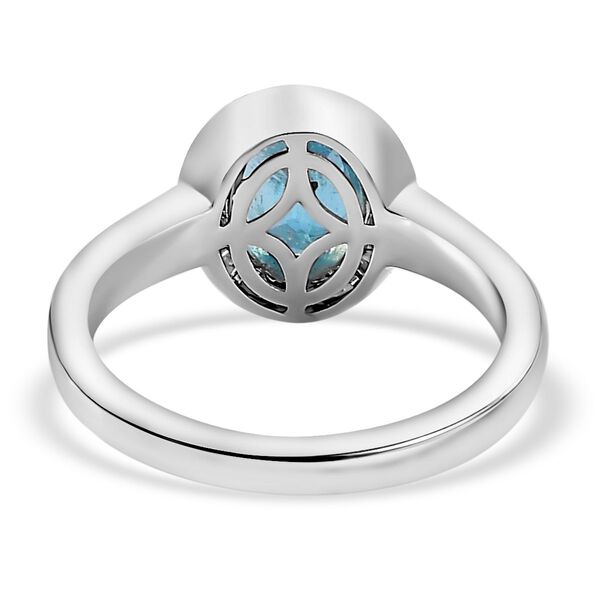 AA Aqua Kyanit, Weißer Diamant Ring 925 Silber rhodiniert (Größe 17.00) ca. 1,65 ct image number 6