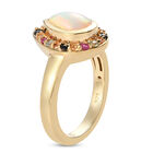 Natürlicher Äthiopischer Opal und Mehrfarbig Saphir Ring 925 Silber vergoldet  ca. 1,37 ct image number 4