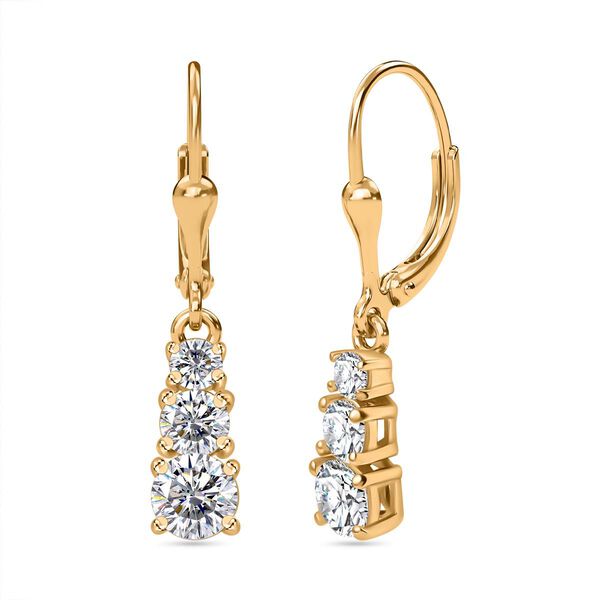 Moissanit Schmuckset, 925 Silber Gelbgold Vermeil - 7,19 ct. image number 10