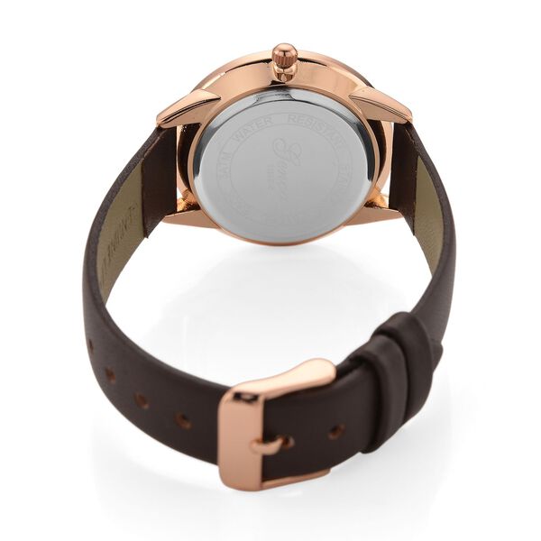 GENOA TIME - Armbanduhr Legierung, roséfarben, Zifferblatt Weiß-Sunshine, 3 ATM wasserdicht image number 6