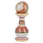 Handcrafted Makrana Marble Table Clock with Rajasthani Hand Enamelling
Size 15x5 Cm
Colour-  Red image number 4