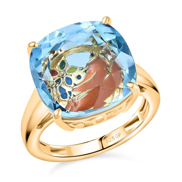 GP Trionfo Kollektion- Himmelblauer Topas und Kanchanaburi blauer Saphir Ring - 13,56 ct. image number 4