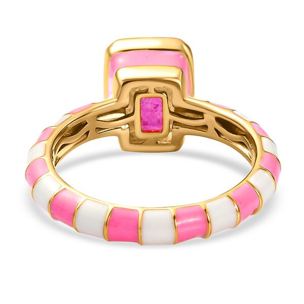 Ilakaka Rosa Saphir(Fissure gef&uuml;llt) Solit&auml;r Ring 925 Silber vergoldet image number 6