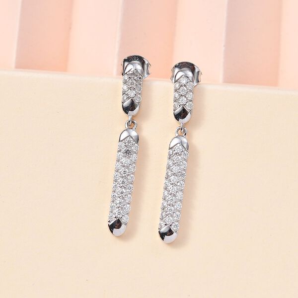 Moissanit Ohrringe 925 Silber rhodiniert ca. 1,32 ct. image number 2