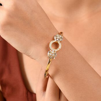 GP Trionfo Kollektion- Kanchanaburi Blauer Saphir, Wei&szlig;er Diamant Armreif ca. 19 cm 925 Silber 750 Gelbgold Vermeil ca. 1.02 ct