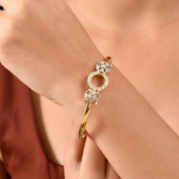 GP Trionfo Kollektion- Kanchanaburi Blauer Saphir, Weißer Diamant Armreif ca. 19 cm 925 Silber 750 Gelbgold Vermeil ca. 1.02 ct image number 4