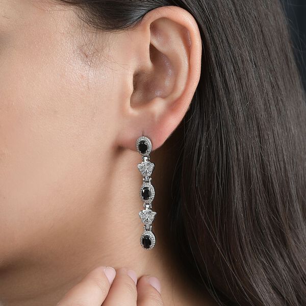 Schwarze Spinell Ohrringe - 3,71 ct. image number 3