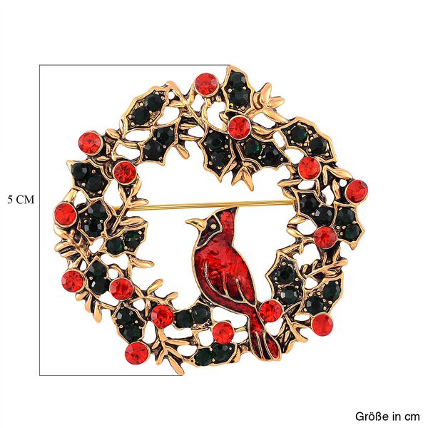 Roter Kristall, Neongrüner Kristall Brosche Std Gelb image number 5