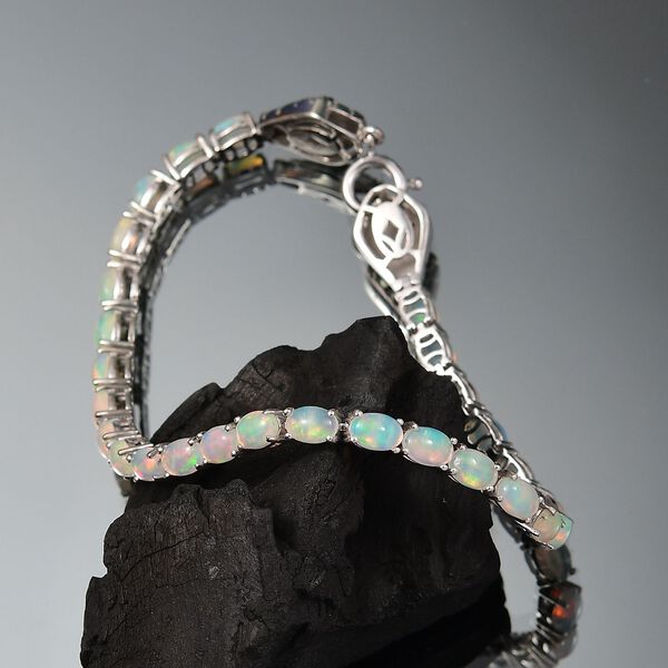 Nat&uuml;rliches, &auml;thiopisches Welo Opal und schwarzes Spinell Armband image number 2