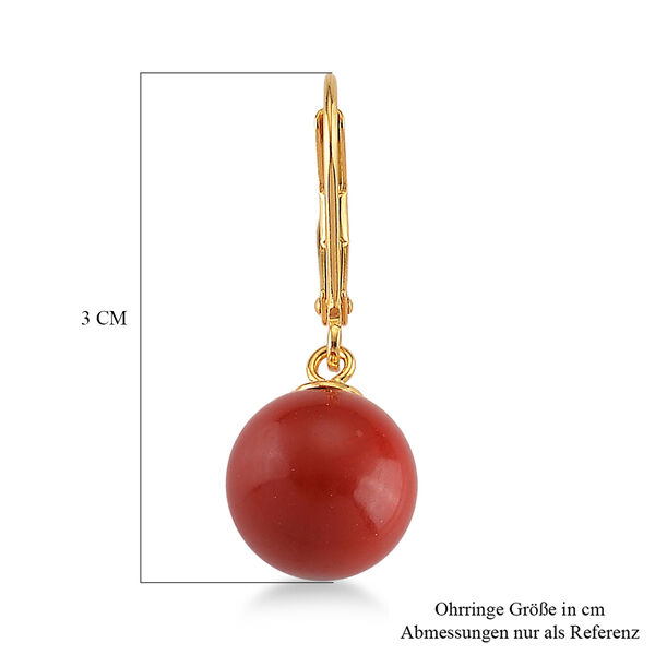 D'Joy Rote Zinnober Ohrringe, 925 Silber Vergoldet ca. 20.00 ct image number 3