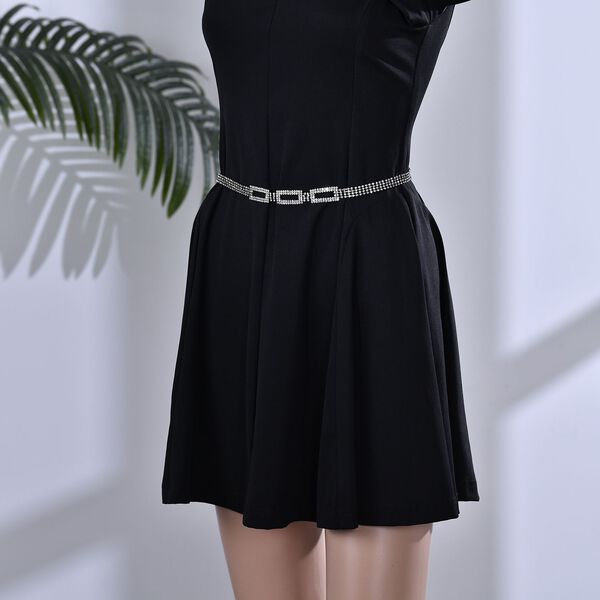 Kristall G&uuml;rtel ,100% Glaskristall und Metall, L130cm, 60g, schwarz image number 2