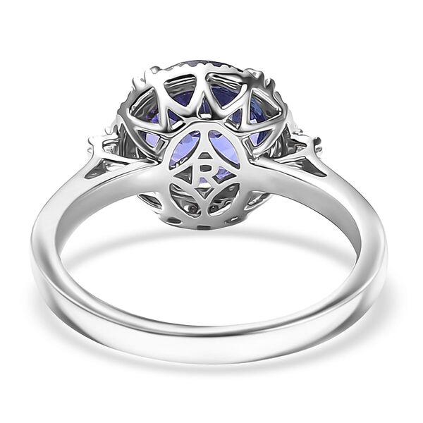 Rhapsody AAAA Tansanit, Wei&szlig;er Diamant Ring 950 Platin (Gr&ouml;&szlig;e 17.00) ca. 2,97 ct image number 4
