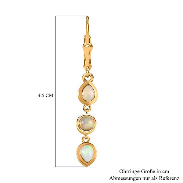 Natürliche, äthiopische Welo Opal Ohrringe, 925 Silber vergoldet ca. 1,00 ct image number 5