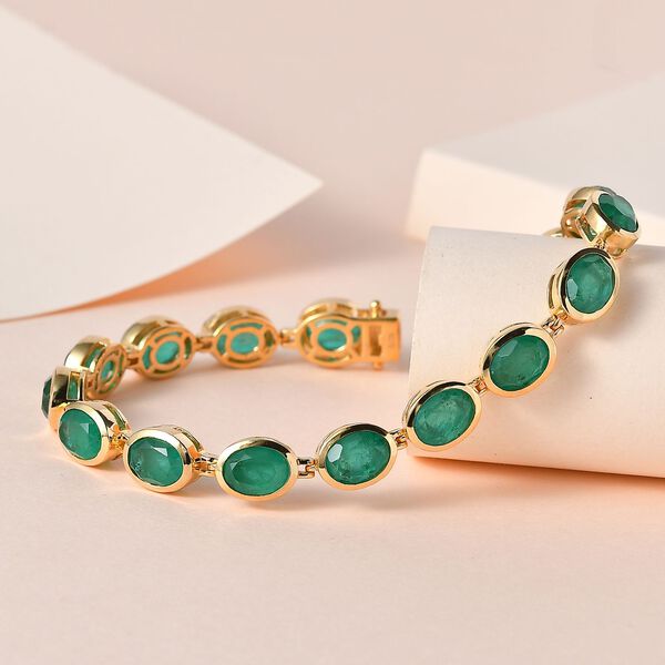 Smaragd Triplett Quarz 19cm Armband- 24,86 ct. image number 1