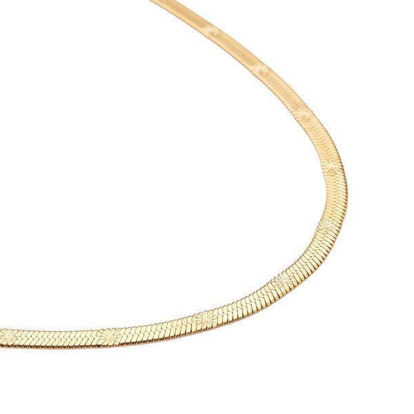 Strukturierte Fischgr&auml;ten-Gliederkette, ca. 50 cm, reiner Edelstahl Goldfarben ca. 10,90g image number 3