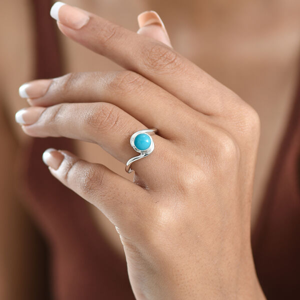 D'Joy Sleeping Beauty T&uuml;rkis Ring 925 Silber rhodiniert (Gr&ouml;&szlig;e 16.00) ca. 1,14 ct image number 3