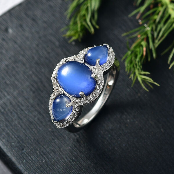 D'Joy Aurora Mondstein Ring 925 Silber rhodiniert (Größe 19.00) ca. 5,10 ct image number 1