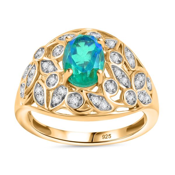 Pfau Quarz Triplett und Zirkon Ring - 1,81 ct. image number 4