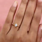 Natürlicher Äthiopischer Opal Ring 925 Silber vergoldet  ca. 0,43 ct image number 2