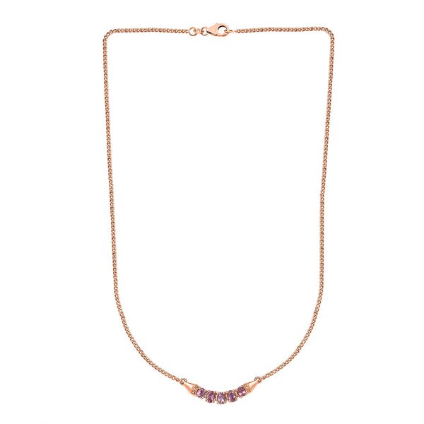 Lila Spinell Halskette, 925 Silber Ros&eacute;gold Vermeil ca. 1.19 ct image number 4