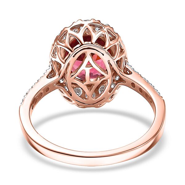 LUXURIANT AAA Rosa Granat und Labor Diamant Ring in 417 Ros&eacute;gold - 3,81 ct. image number 4