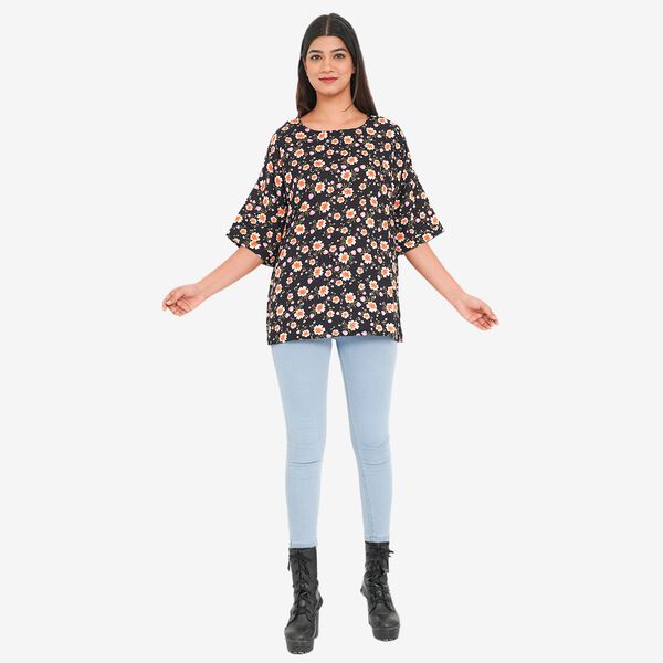 Tamsy bedrucktes Top, Blumendruck, Gr&ouml;&szlig;e 40