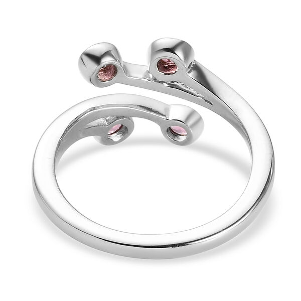 Rosa Turmalin Bypass Ring 925 Silber platiniert  ca. 0,38 ct image number 6