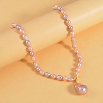 S&uuml;&szlig;wasserperle und mehrfarbige S&uuml;&szlig;wasserperlen-Halskette