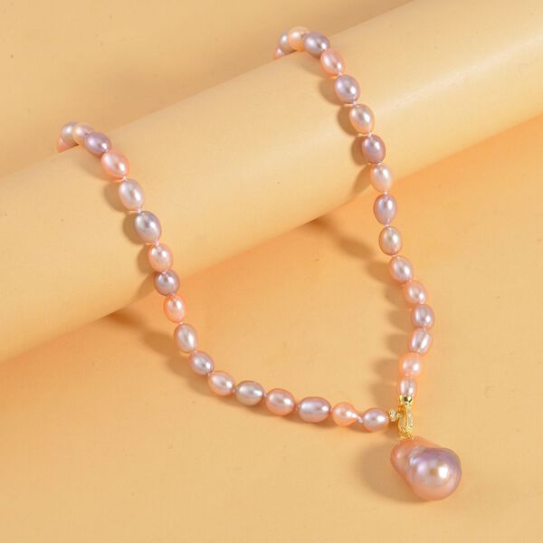 S&uuml;&szlig;wasserperle und mehrfarbige S&uuml;&szlig;wasserperlen-Halskette image number 2