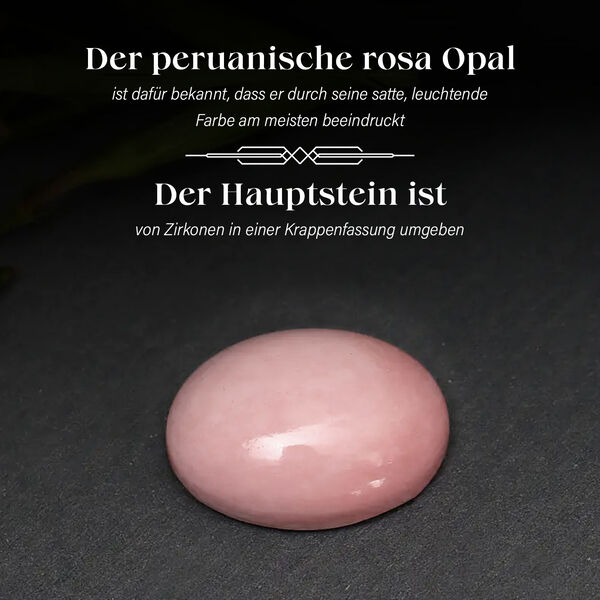 GP Royal Art Déco Collection- AA Peruanischer rosa Opal, Kanchanaburi blauer Saphir und Zirkon-Ring - 19,15 ct. image number 4