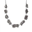 Meteorit Halskette, ca. 45 cm, 925 Silber rhodiniert, ca. 88.50 ct