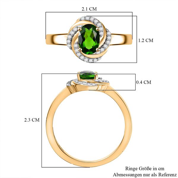Natürlicher Chromdiopsid und Zirkon-Ring - 0,99 ct. image number 7