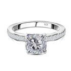 Moissanit Ring, 925 Silber platiniert, (Größe 18.00) ca. 1.95 ct