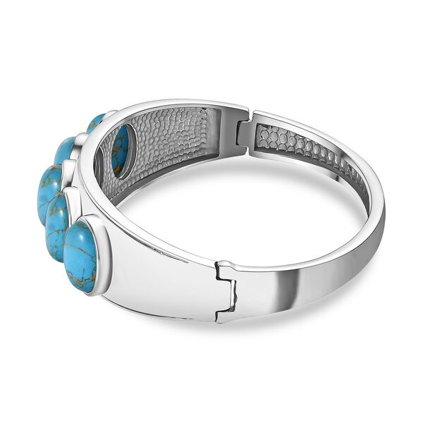 Blaues Türkis Armreif ca. 19 cm Edelstahl ca. 24.78 ct image number 4