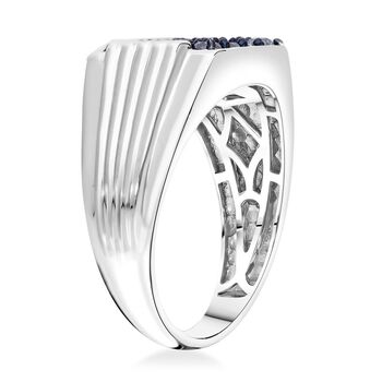 LUXURIANT DIAMOND - Lab Grown Blauer Diamant SI-GH SGL zertifiziert Ring 925 Silber rhodiniert (Gr&ouml;&szlig;e 18.00) ca. 1.00 ct